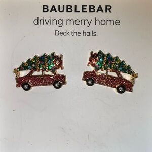 BNIB Baublebar Driving Merry Home Deck The Halls Holiday Christmas Earrings